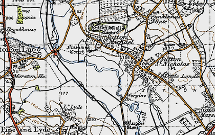 Old map of Sutton Walls in 1947
