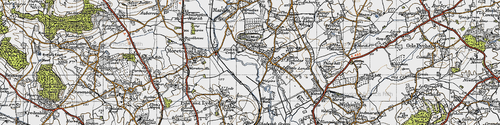 Old map of Sutton St Michael in 1947