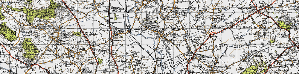 Old map of Sutton Walls in 1947
