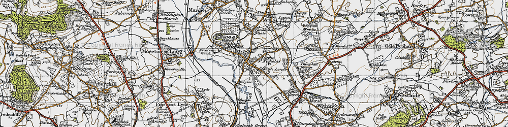 Old map of Sutton St Nicholas in 1947
