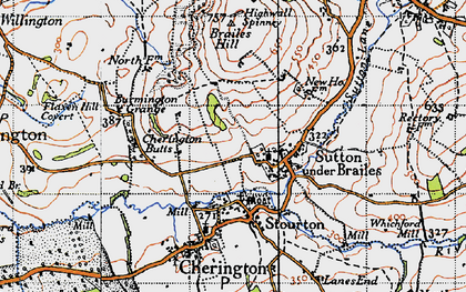 Old map of Sutton-under-Brailes in 1946