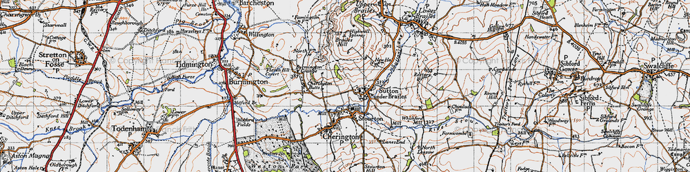 Old map of Sutton-under-Brailes in 1946