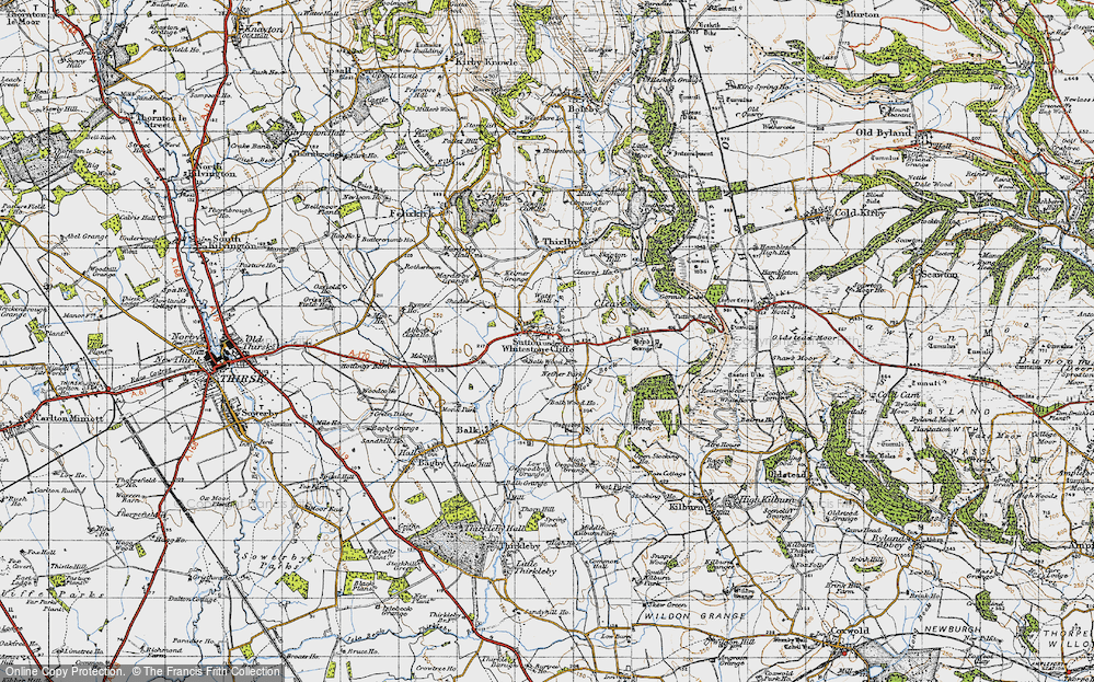 Old Map of Sutton-under-Whitestonecliffe, 1947 in 1947