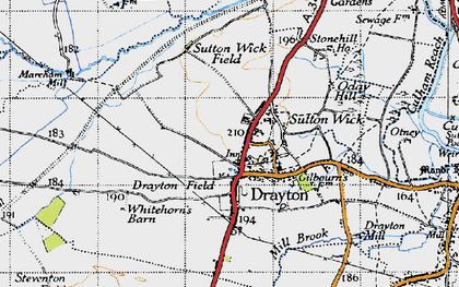 Old map of Sutton Wick in 1947
