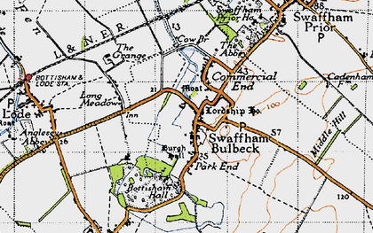 Old map of Swaffham Bulbeck in 1946