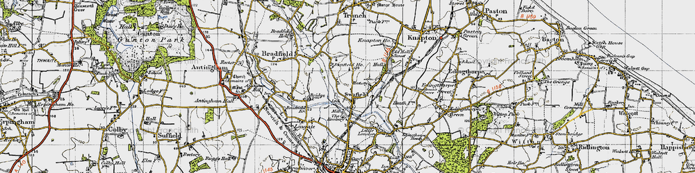 Old map of Swafield in 1945