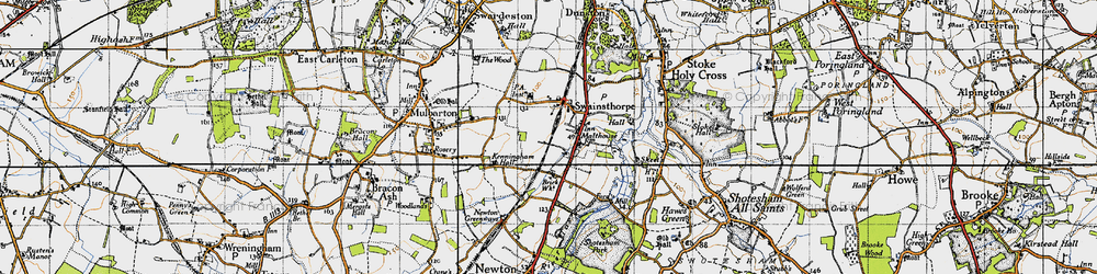 Old map of Swainsthorpe in 1946