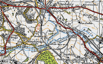 Old map of Swaithe in 1947