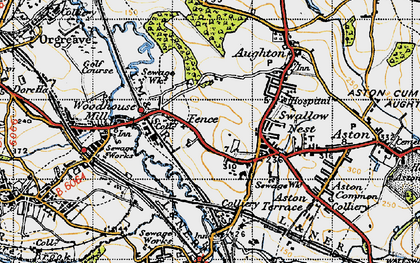 Old map of Swallownest in 1947