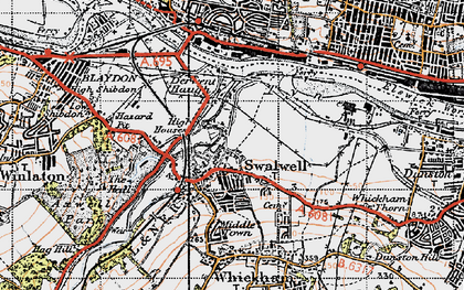 Old map of Swalwell in 1947