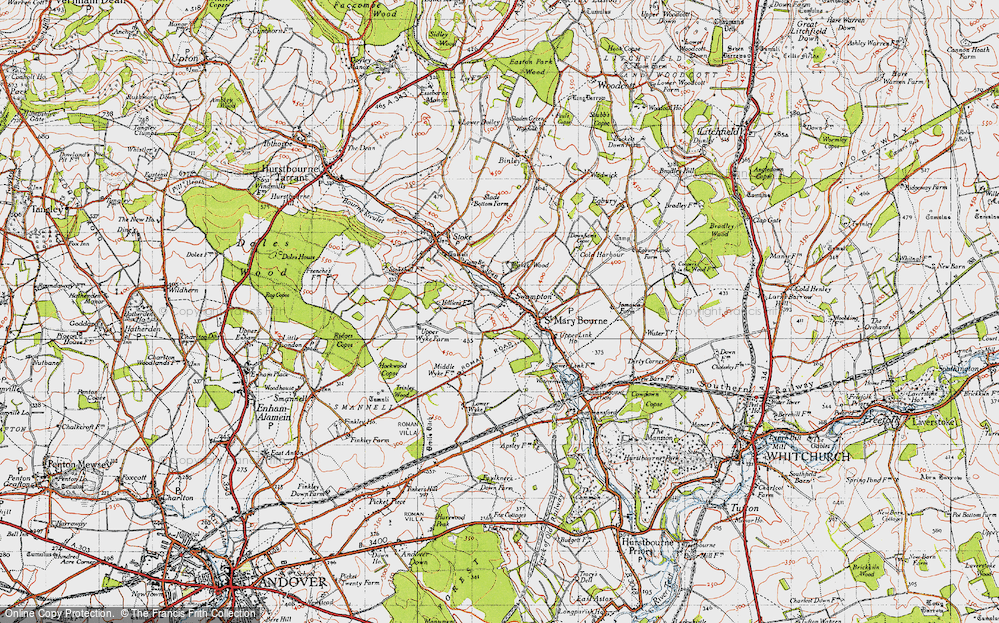 Old Map of Swampton, 1945 in 1945