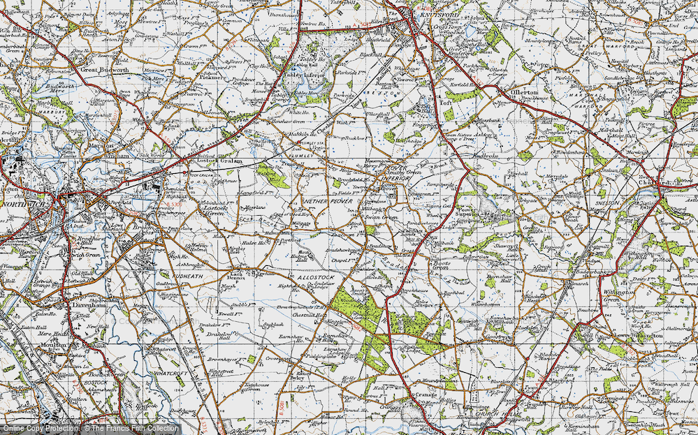 Old Map of Historic Map covering Cheadle Fm in 1947