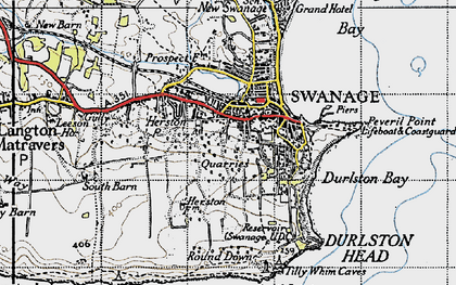 Old map of Swanage in 1940