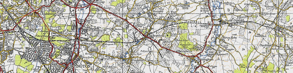 Old map of Swanley in 1946