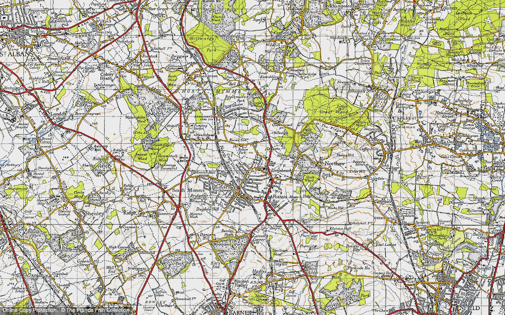 Old Map of Swanley Bar, 1946 in 1946