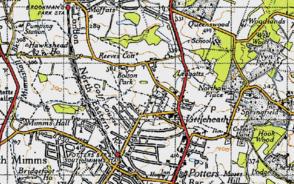 Old map of Swanley Bar in 1946