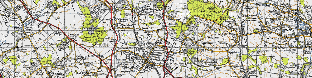 Old map of Swanley Bar in 1946