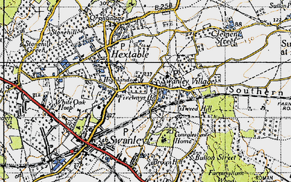 Old map of Swanley Village in 1946