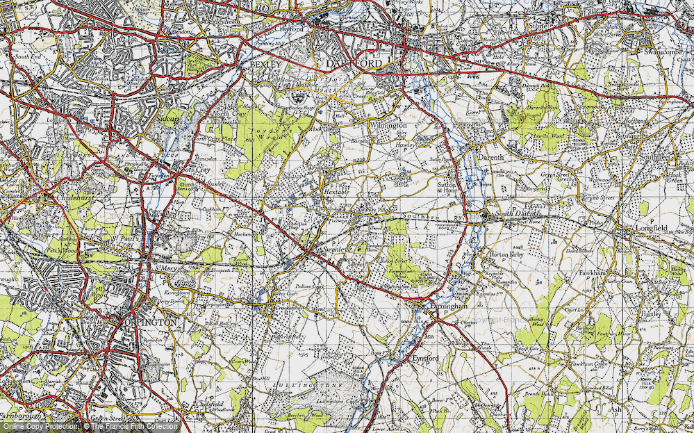 Historic Ordnance Survey Map of Swanley Village, 1946