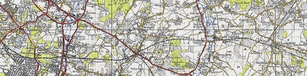 Old map of Swanley Village in 1946