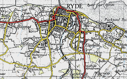 Old map of Swanmore in 1945