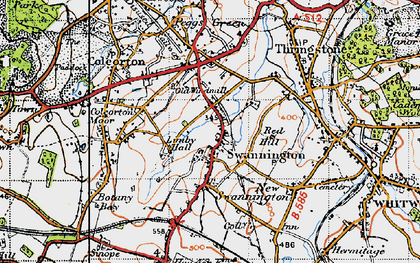 Old map of Swannington in 1946