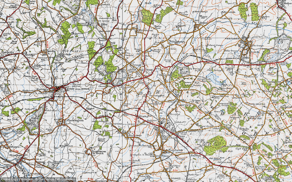 Historic Ordnance Survey Map of Swannington, 1946