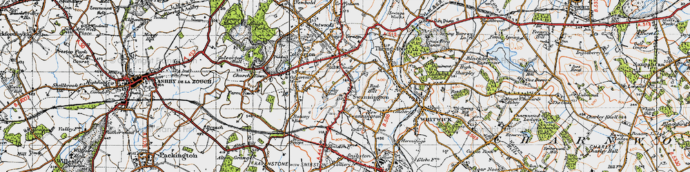 Old map of Swannington in 1946