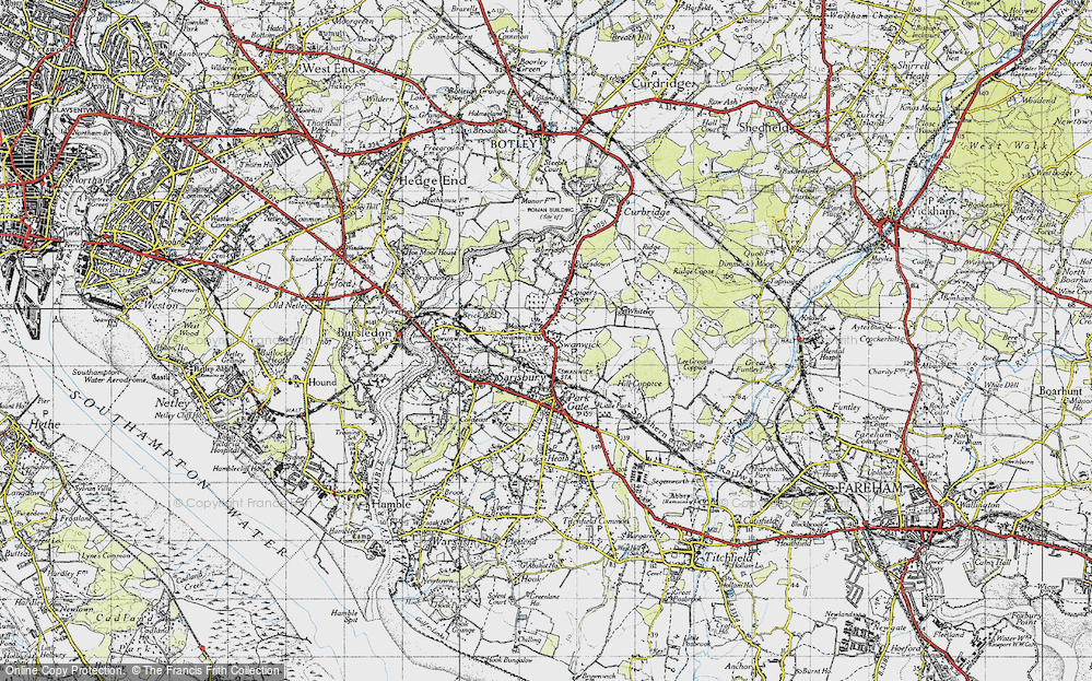 Old Map of Swanwick, 1945 in 1945