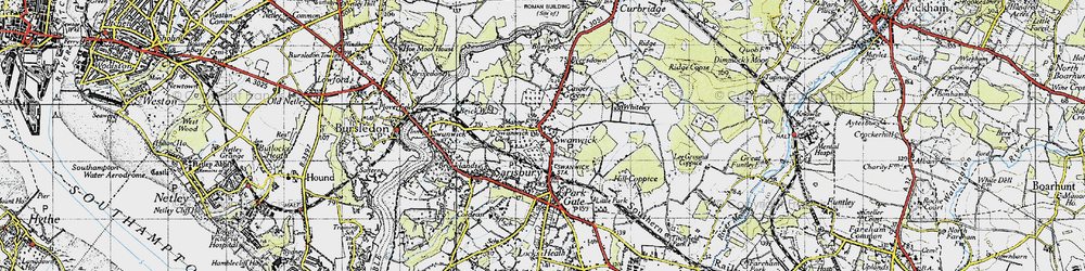 Old map of Swanwick in 1945