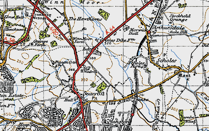 Old map of Whinmoor in 1947