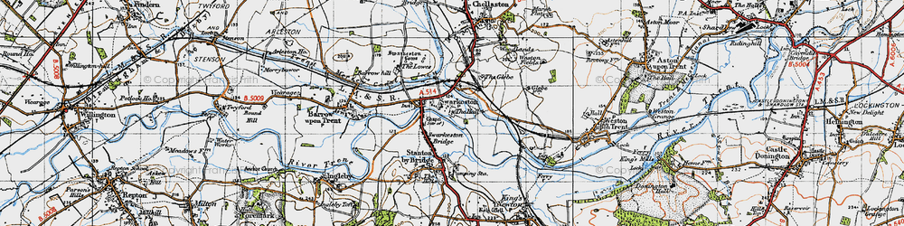 Old map of Swarkestone in 1946