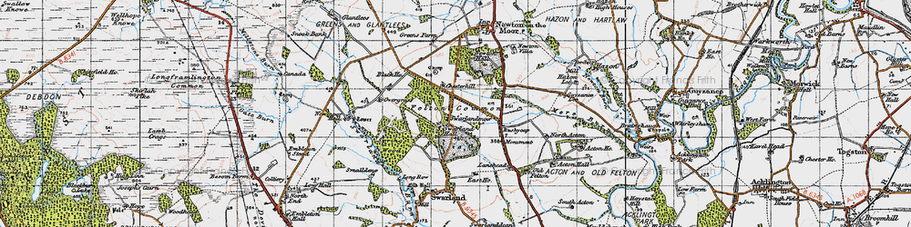 Old map of Swarland in 1947