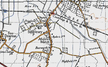 Old map of Swavesey in 1946