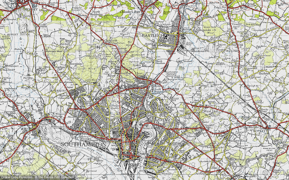 Old Map of Swaythling, 1945 in 1945