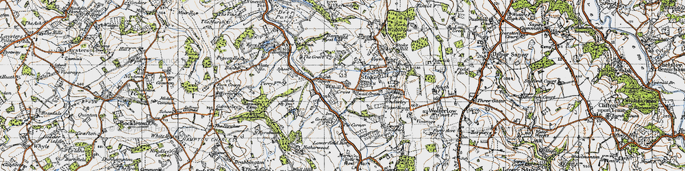 Old map of Sweet Green in 1947