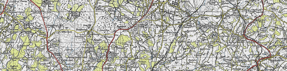 Old map of Sweethaws in 1940