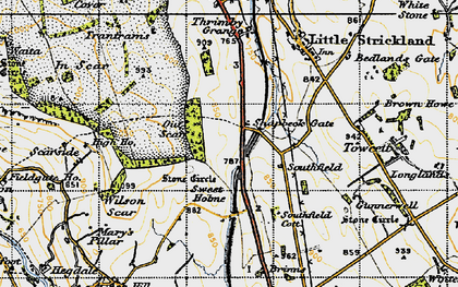 Old map of Sweetholme in 1947