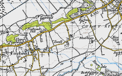 Old map of Swell in 1945