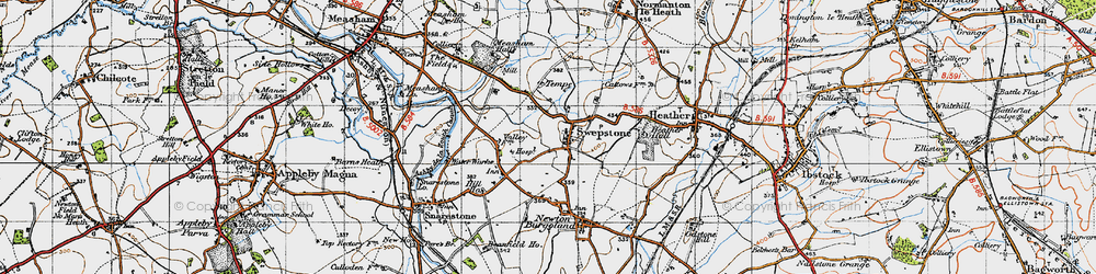 Old map of Swepstone in 1946