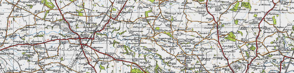 Old map of Swettenham in 1947