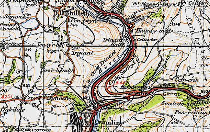Old map of Swffryd in 1947