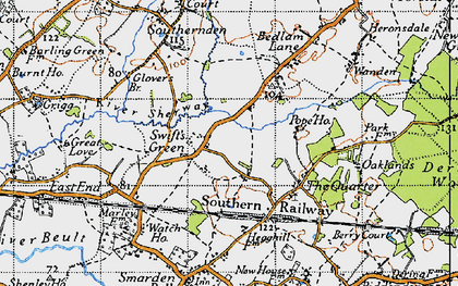 Old map of Swift's Green in 1940