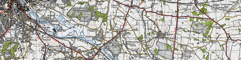 Old map of Swillington in 1947