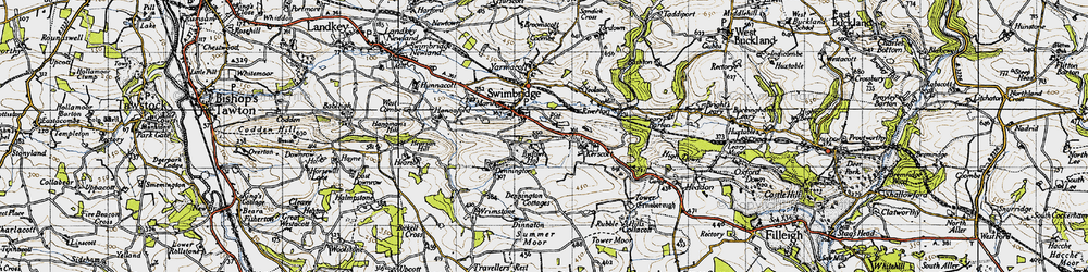 Old map of Swimbridge in 1946