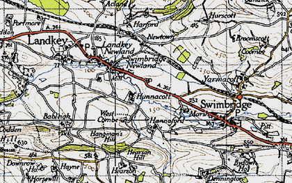 Old map of Swimbridge Newland in 1946