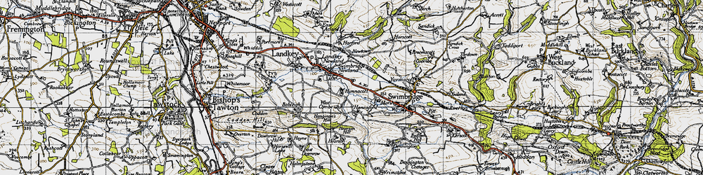 Old map of Swimbridge Newland in 1946