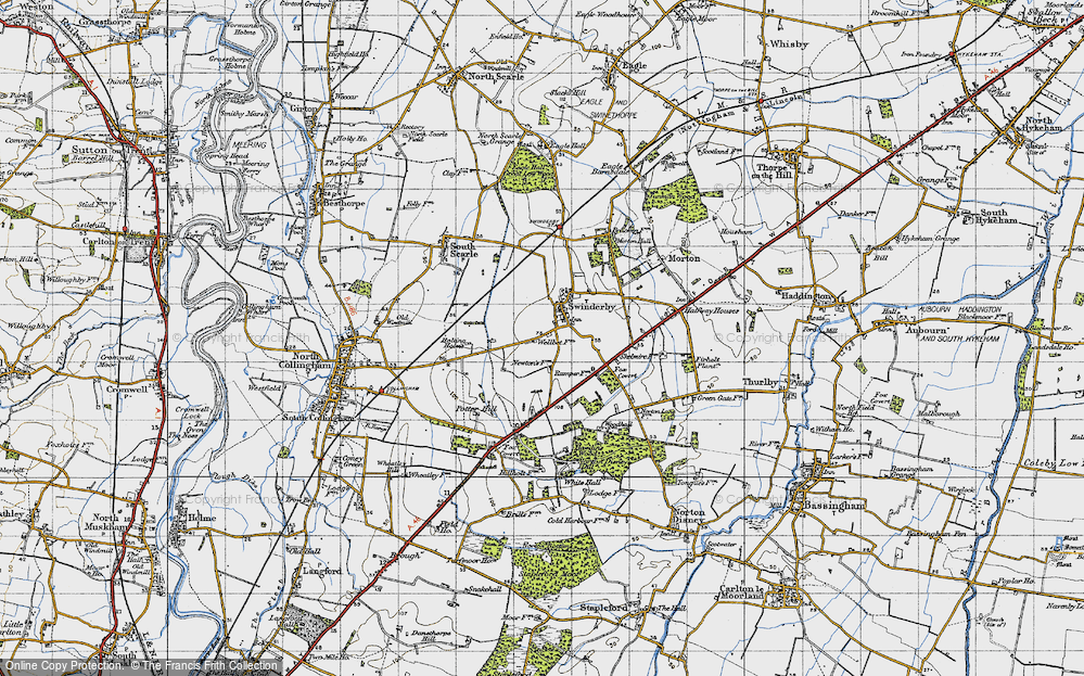 Old Map of Swinderby, 1947 in 1947