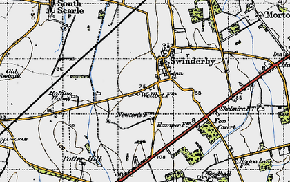 Old map of Swinderby in 1947