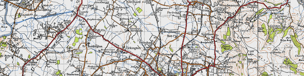 Old map of Swindon in 1946